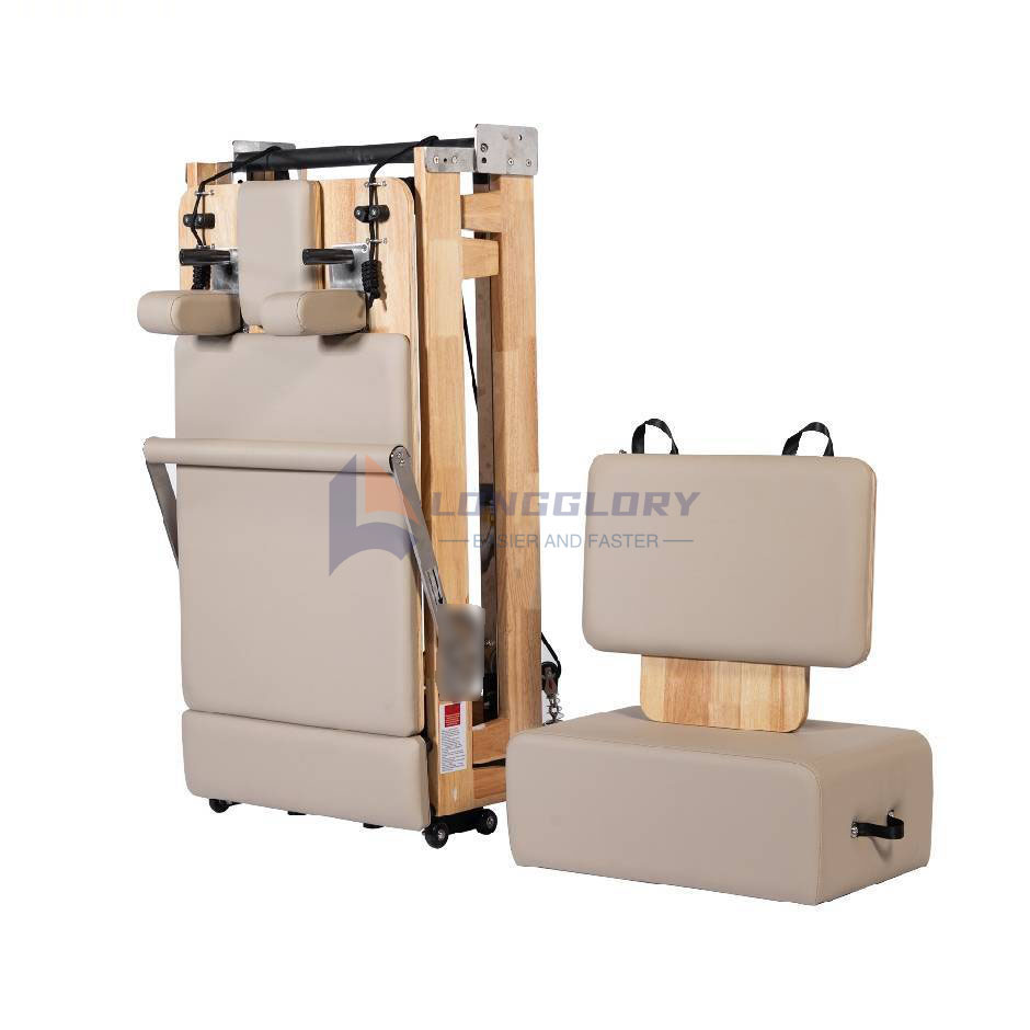 Zložljiv hrastov pilates reformer